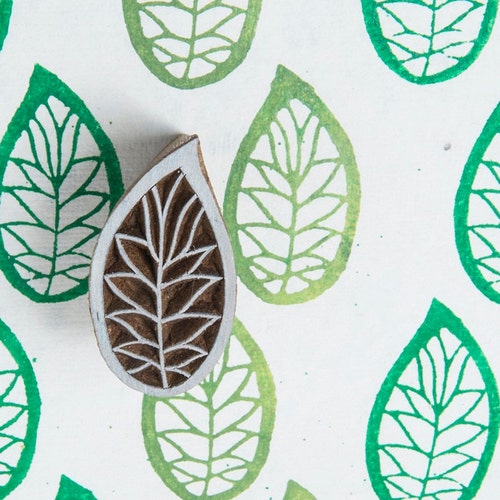 Wood Block Stamp Little Leaf Etsy
