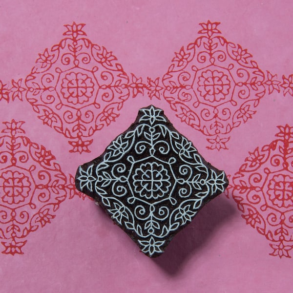 Rangoli Pattern 047, wooden printing block