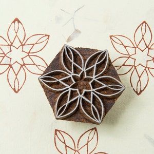 Wood block stamp,  Flower