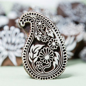 Paisley printing block, lovely prints on both paper or fabric