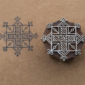 Ethnic Tile, wood block stamp