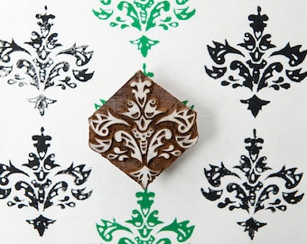 Wood block stamp, hand carved in India