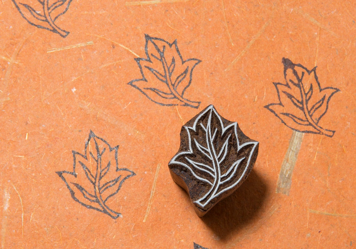 Leaf 106 Wood Block Stamp Etsy