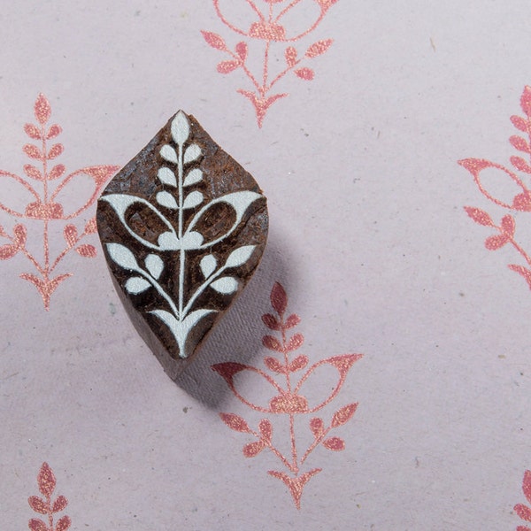 Indian Flower 029, wooden printing block