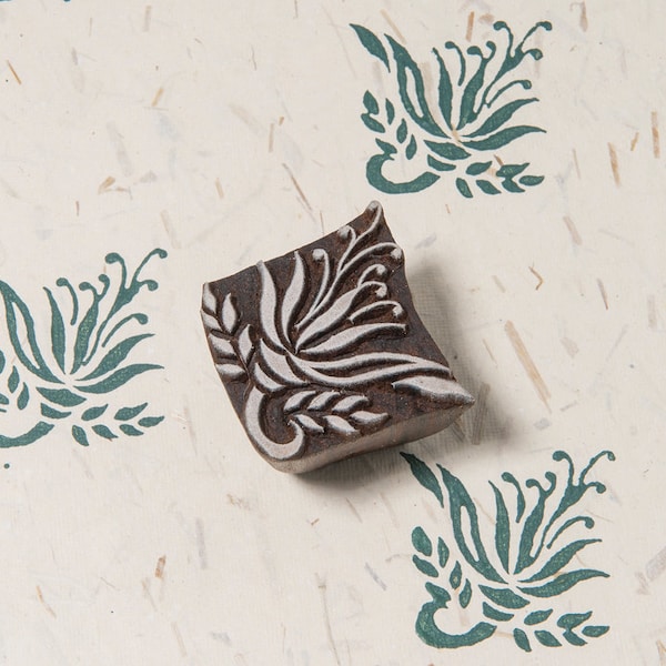 Flower -  wooden block printing stamp, wooden printing block, wooden printing stamp, textile wooden printing block, hand carved wood stamp