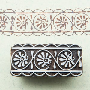 Border Indian Textile Stamp, Border Block Printing Stamp, Border Wooden Block Stamp, Hand Carved Border  Stamp, Handmade Border wood stamp