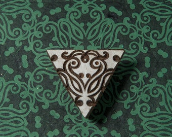 Wooden Printing Block, Tribal Triangle