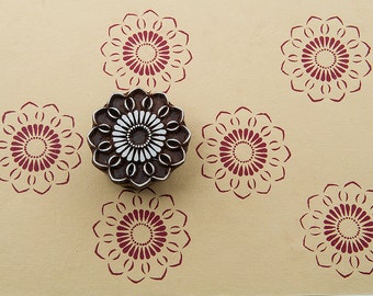 Floral Rangoli, patterned wood stamp