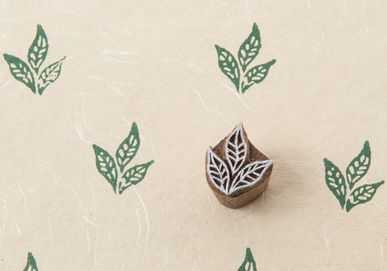 Tiny Leaf, wooden printing block image 1