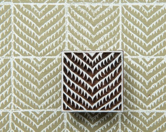 Geometric Patterned Indian Textile Stamp,Wood Block Printing Stamp, Patterned Wooden Block Stamp, Hand Carved Stamp, Wooden printing block