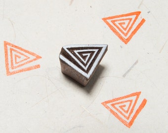 Triangles 128, wood block stamp