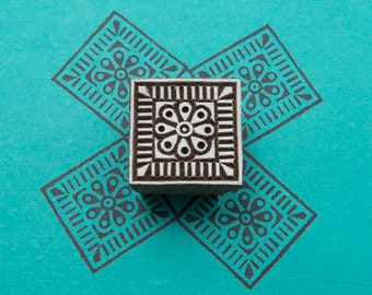 Geometric Patterned Indian Textile Stamp,Wood Block Printing Stamp, Patterned Wooden Block Stamp, Hand Carved Stamp, Wooden printing block