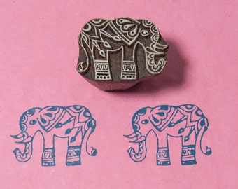 Printing Block, Patterned Elephant