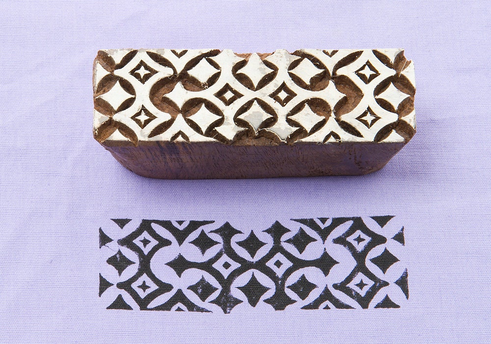 Wood block stamp border Etsy