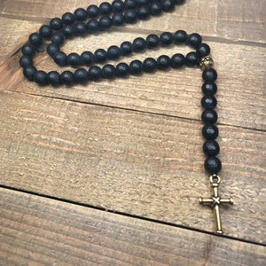 Mens rosary necklace, mens necklace, black onyx necklace, beaded necklace, jewelry, gifts for him