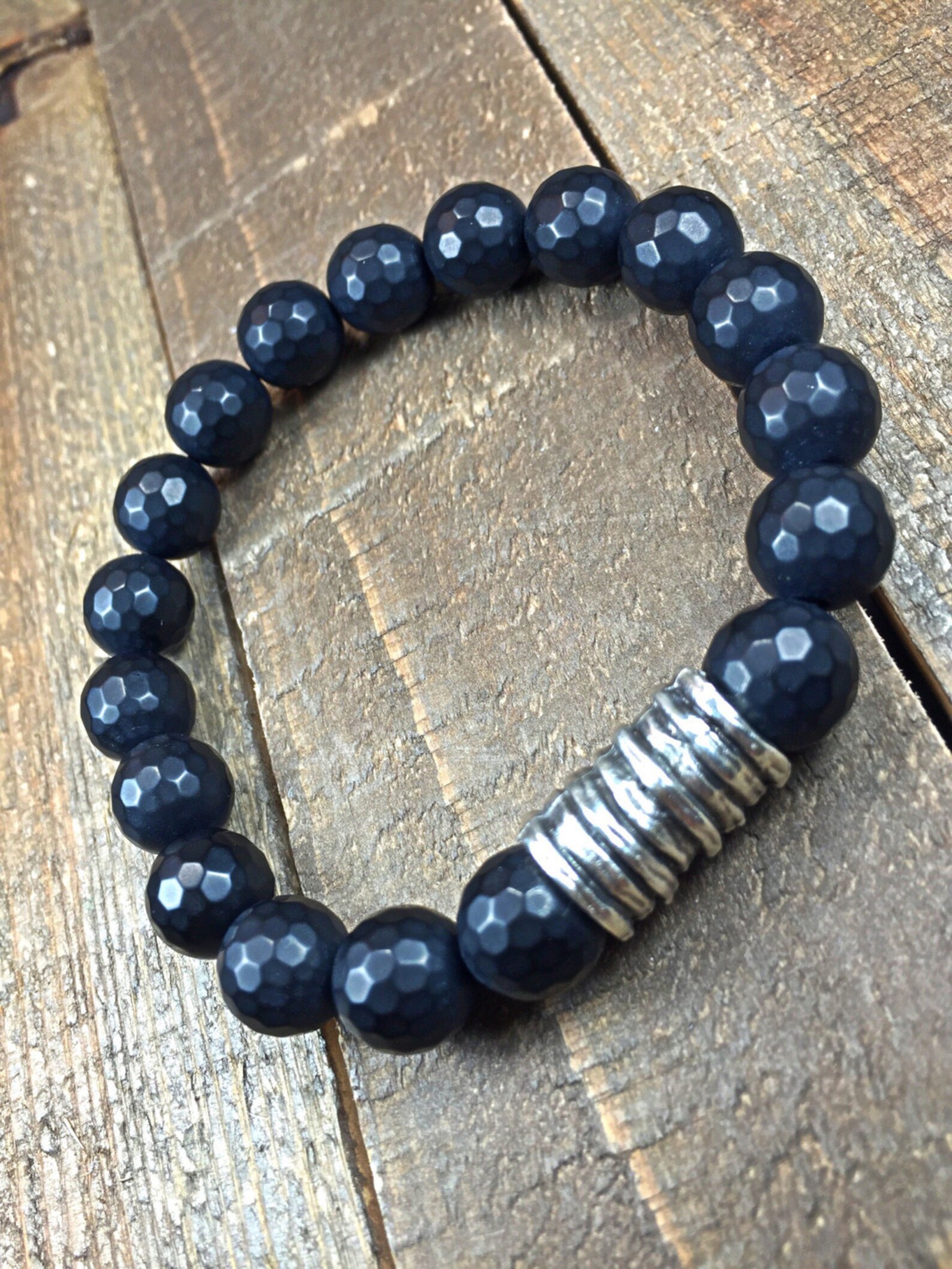 Men's onyx bracelet mens bracelet beaded bracelet Etsy