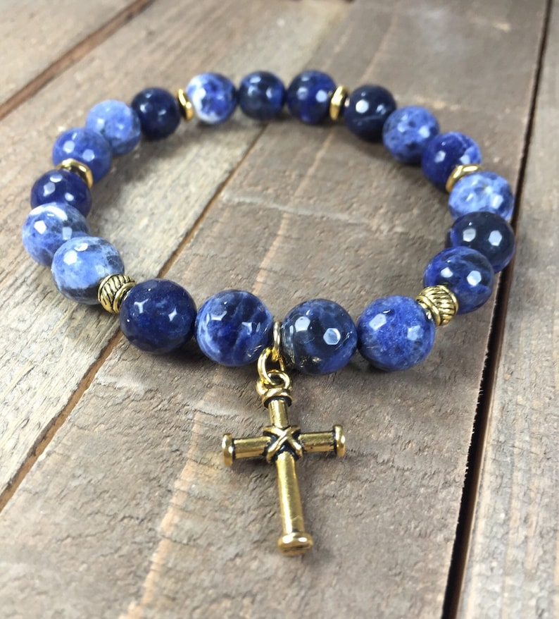 Men's Cross Bracelet Mens Bracelet Cross Bracelet Beaded Etsy