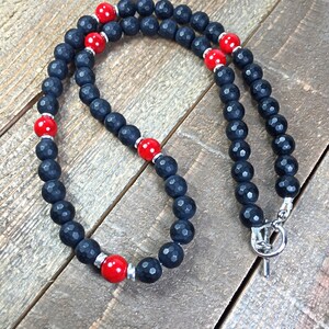 Mens beaded necklace, mens necklace, onyx necklace, beaded necklace, jewelry, gifts for him, mens jewelry, gifts for men, necklaces