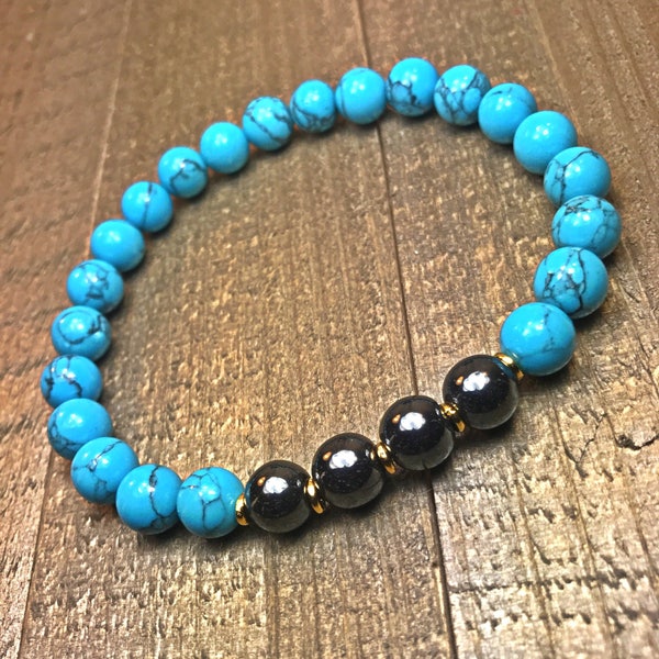 Mens Beaded Bracelet, beaded bracelets, mens bracelets, turquoise bracelet, stretch bracelet, stackable bracelet, gifts for him, jewelry