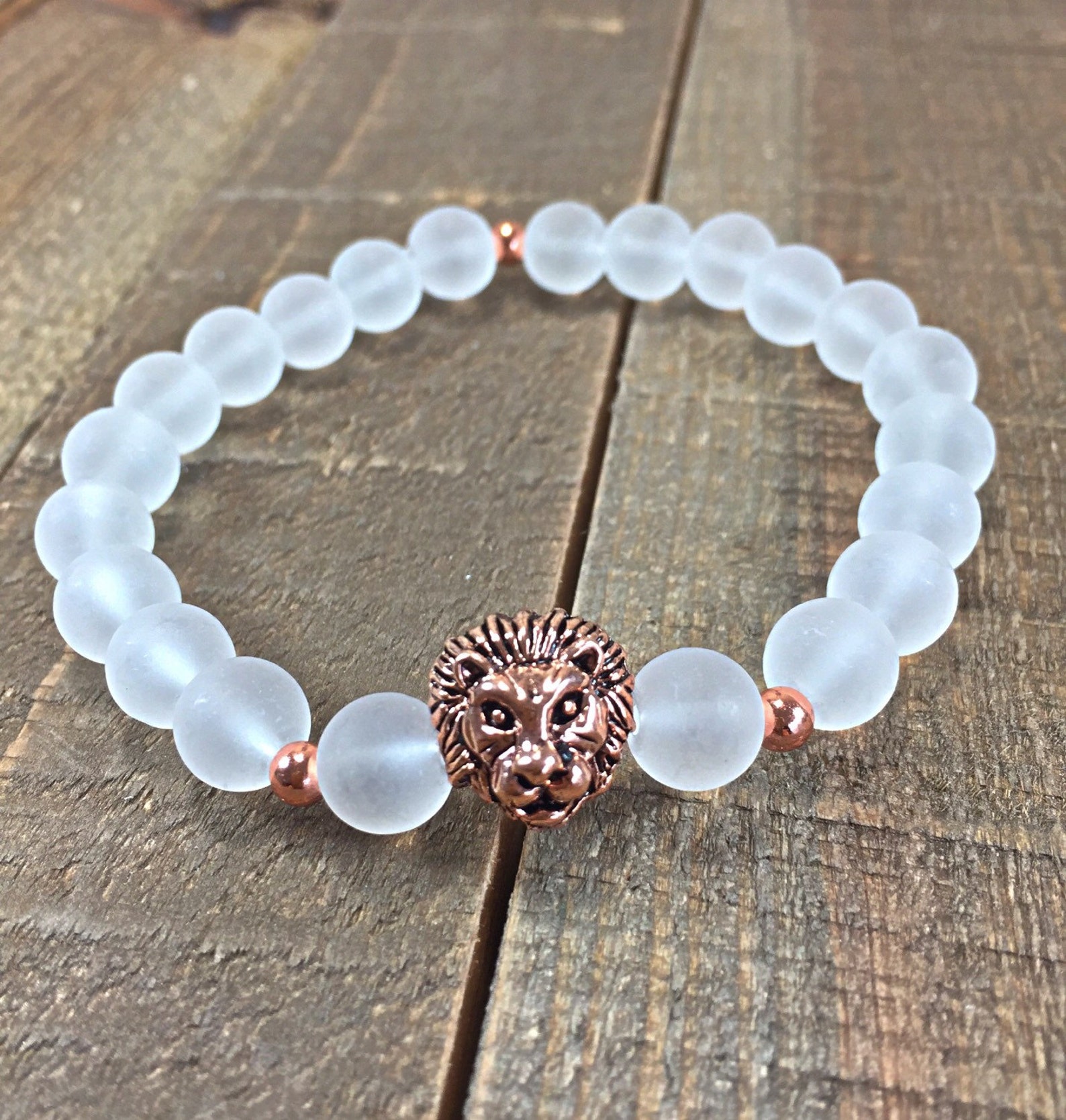 Lion Bracelet Mens Bracelet Lion Head Bracelet Beaded Etsy UK