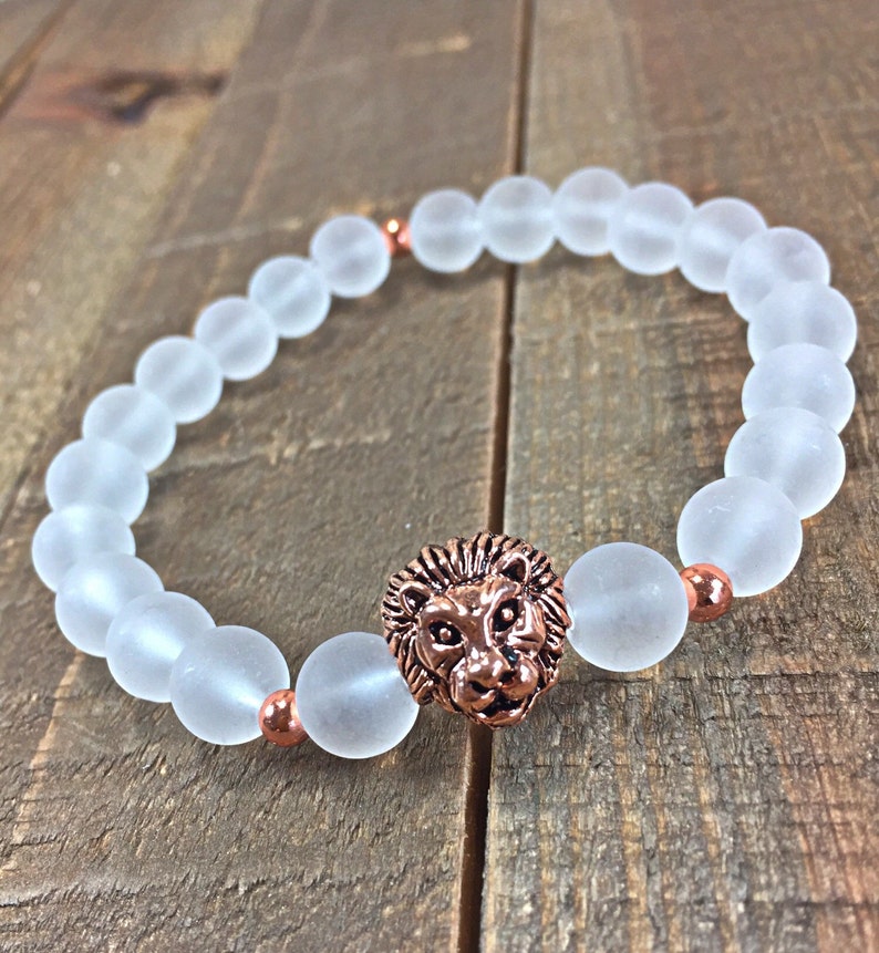 Lion Bracelet Mens Bracelet Lion Head Bracelet Beaded Etsy UK