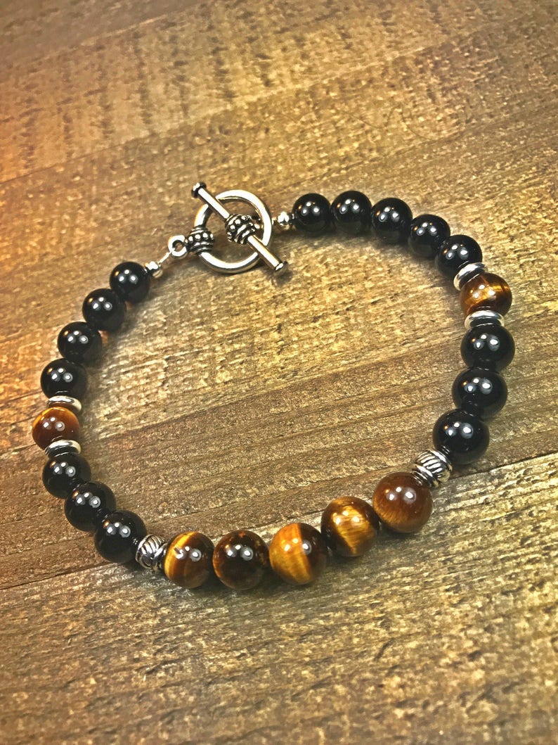 Mens beaded bracelet mens bracelet beaded bracelet stretch Etsy