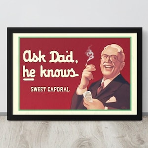 Ask Dad He Knows Sign - It's a Wonderful Life Framed Replica