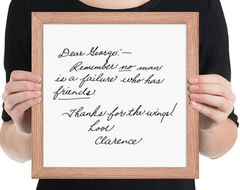 It's a Wonderful Life Wood Framed Sign | Dear George letter from Clarence | Film Replica | Christmas Decor
