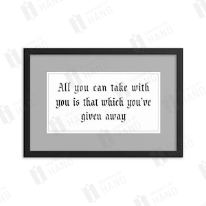 All You Can Take With You | It&#39;s a Wonderful Life | Peter Bailey Quote | Framed Replica