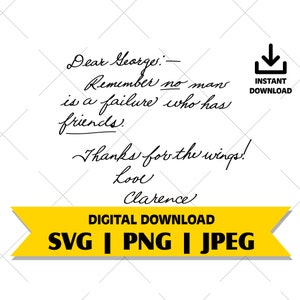 Es una vida maravillosa SVG, JPEG, PNG / Carta del Ángel Clarence / Cita de amistad