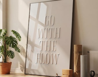Go With The Flow Print Minimalist Zen Poster (Digital Download)