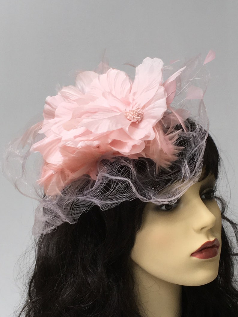 Pale pink crinoline fascinator