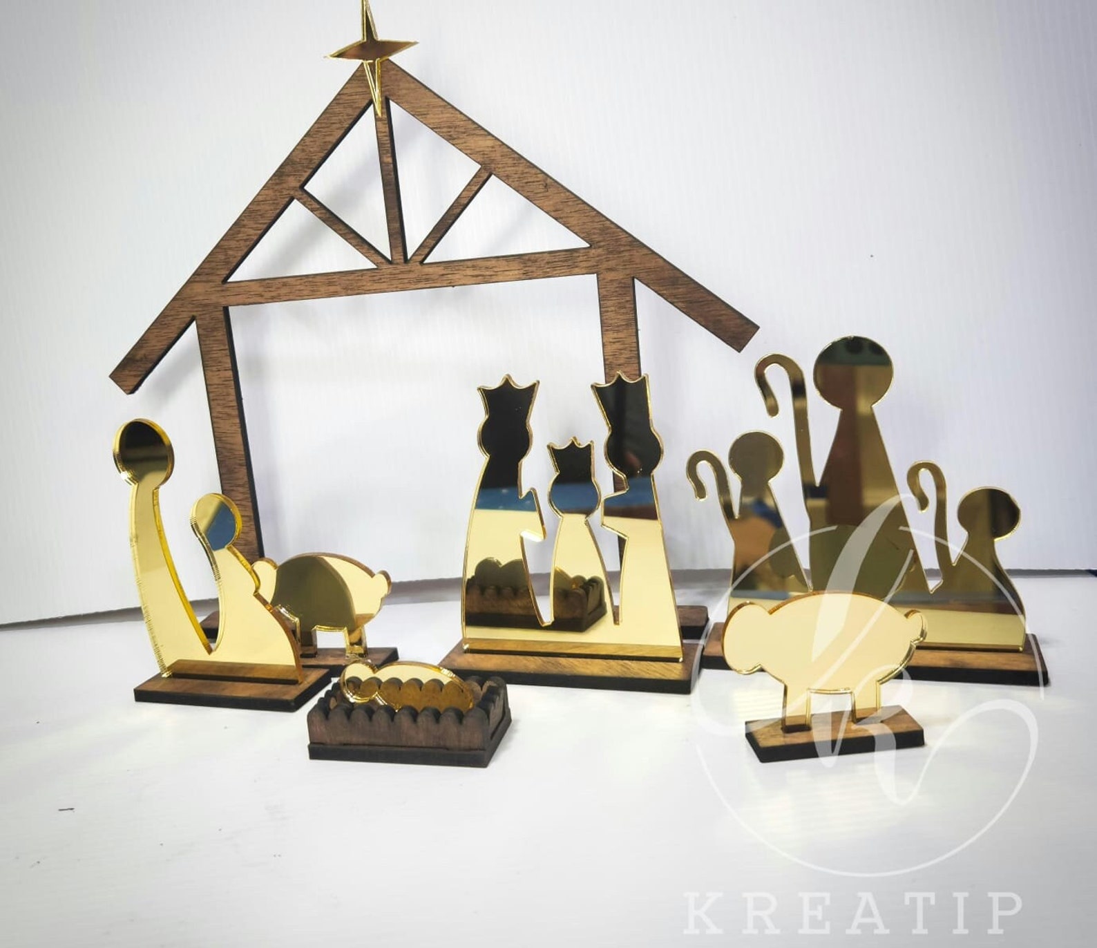 Wood and Acrylic Nativity Set, Minimalist Nativity, Wood Nativity Scene ...