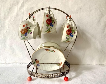 Servicio de café en soporte metálico, 1950