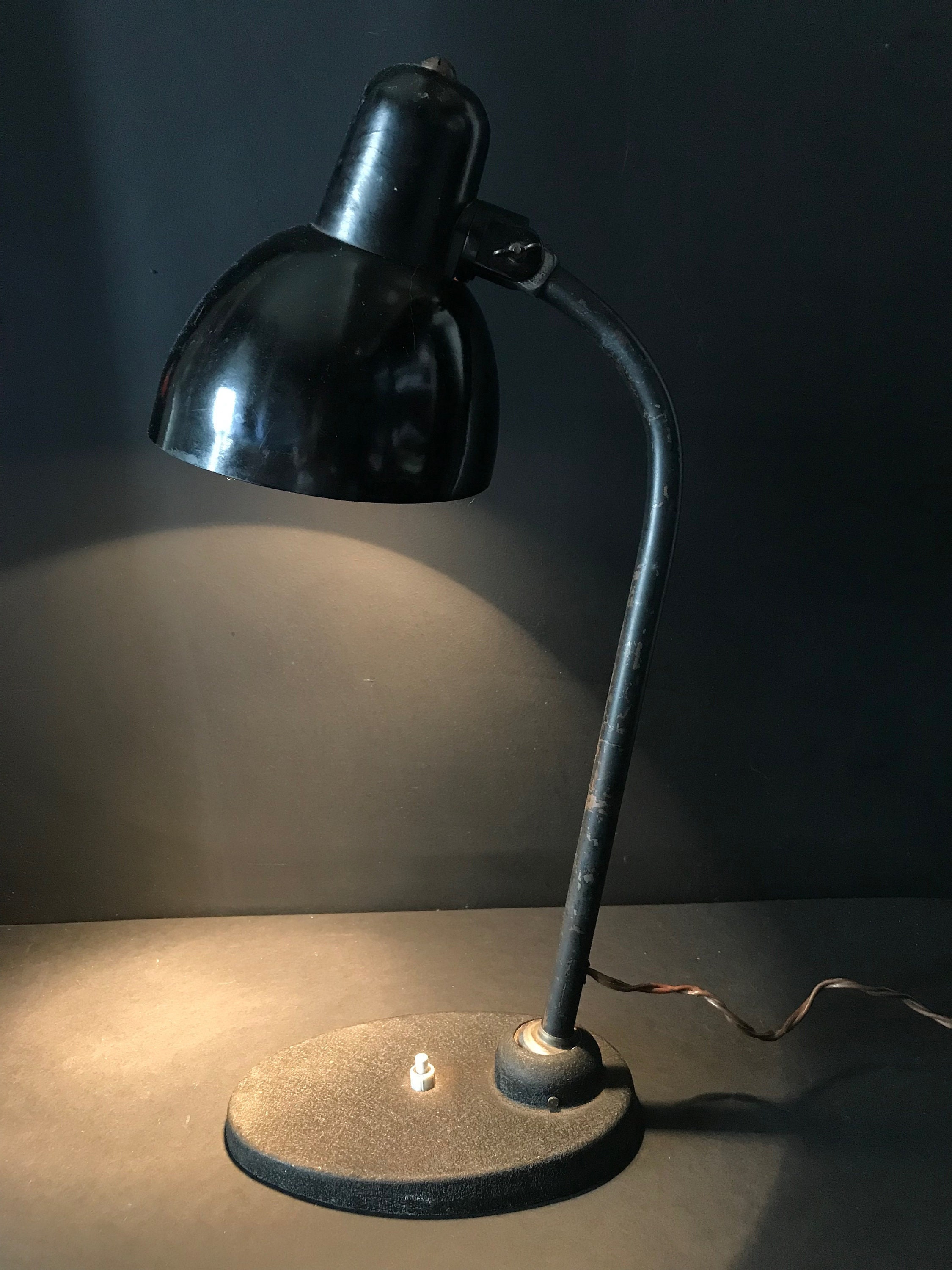 Lampe de Bureau Années 40 en Bakélite Noire