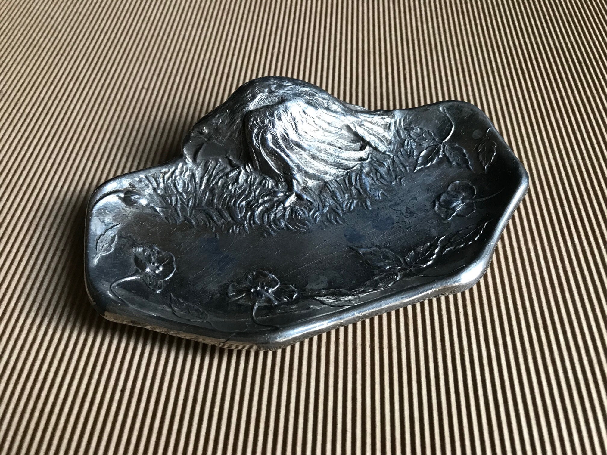 Vide Poche Art Nouveau Aigle en Fonte d'aluminium