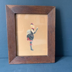 Cromolitografia incorniciata, ballerina di cancan francese, firmata P. Cartier, 1867