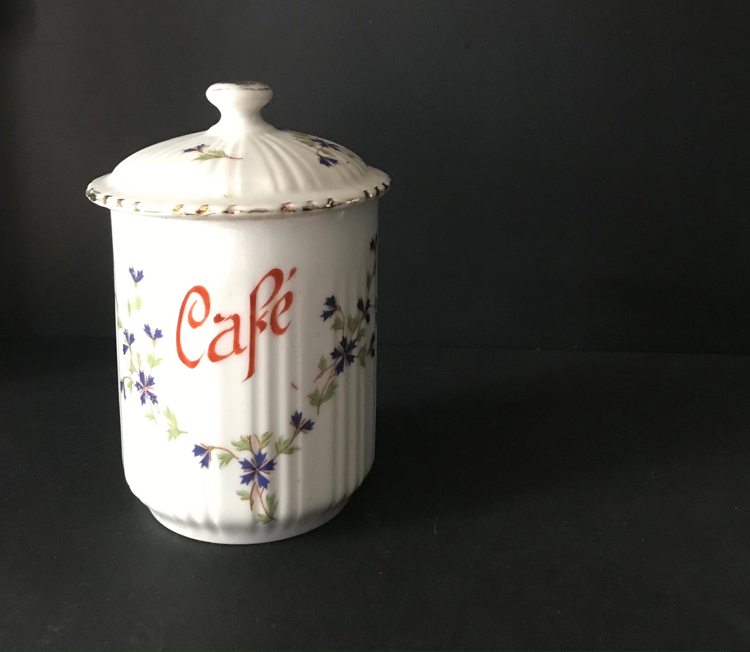 Pot à Café Vintage en Porcelaine, Faïence, Peint La Main, Époque 1900