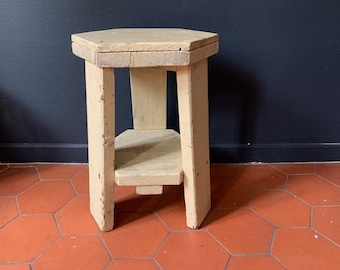 Modernist side table, old wooden sculptor's harness, early 20th century