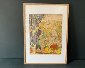 Lithograph of a French landscape from Provence