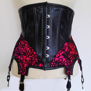 Leather Underbust Corset Suspender belt image 3