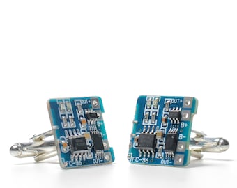 Circuit board cufflinks - Hand made PCB cuff links - Arduino accessories