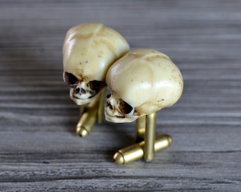 fetal Skull cufflinks- Hand made wedding accessories