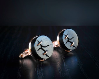 Ebony Wabi-sabi Hand made Cufflinks