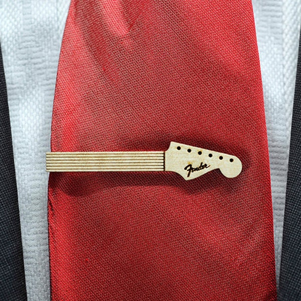 Wedding tie clip - Fender stratocaster Tie track