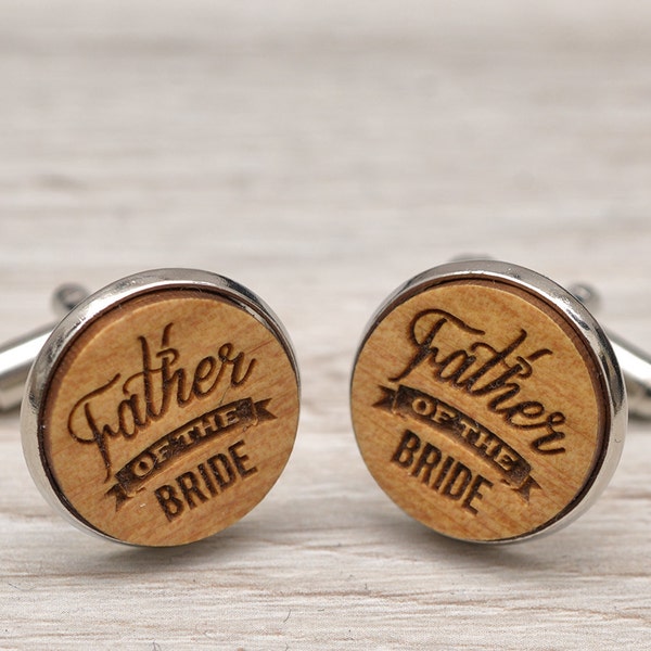 Wedding Cufflinks - Father of the Bride  - Very elegant wooden wedding ceremony cuff links