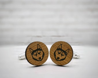 ELEGANT WOOD cufflinks - husky stylish accessory