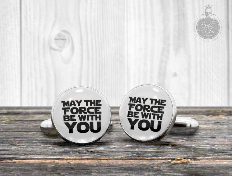 Quote Cufflinks Star Wars may the FORCE Be With Etsy