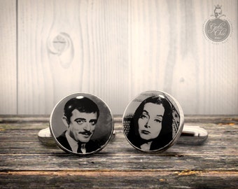 Cufflinks - The Addams Family  - Gomez and Morticia tv series Cuff Links