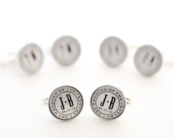 The Wedding of the Century - Monogram and date Personalized Cufflinks  - Very elegant custom cuff links